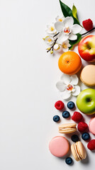 Macarons and flowers