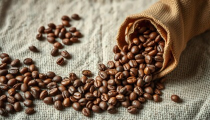 Fototapeta premium Closeup of Roasted Coffee Beans For Branding