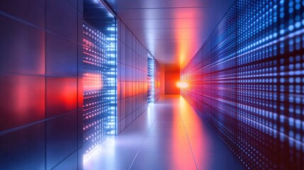 A cutting-edge quantum computer, futuristic room with ambient lighting, Futuristic style