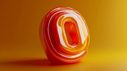 Colorful and glossy abstract design showcasing a unique orange shape against a bright background