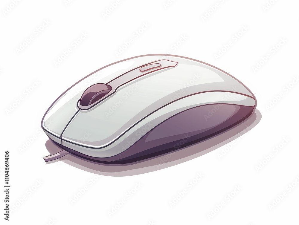 Aufkleber a sleek, modern computer mouse with a smooth design and soft color palette, ideal for ergonomic use 