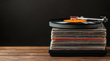 Vintage record player playing classic vinyl in cozy home setting