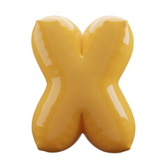 letter balloons alphabet realistic gold 3d rendering isolated on a transparent background