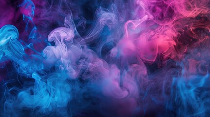 Vibrant smoke colors on dark background
