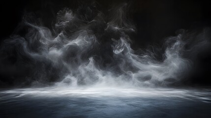 White Smoke Rising Over Dark Surface