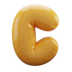 letter balloons alphabet realistic gold 3d rendering isolated on a transparent background