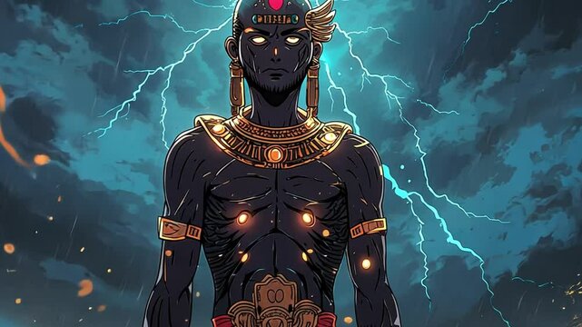 Set is the god of chaos, storms, and the desert. He is often seen as a rival to Osiris and Horus.