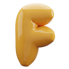 letter balloons alphabet realistic gold 3d rendering isolated on a transparent background