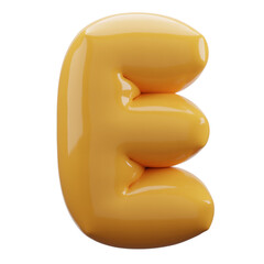 letter balloons alphabet realistic gold 3d rendering isolated on a transparent background
