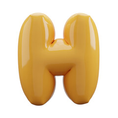 letter balloons alphabet realistic gold 3d rendering isolated on a transparent background