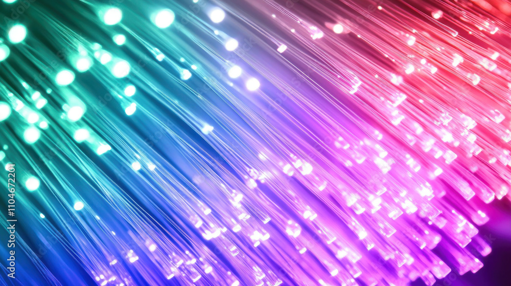 Poster vibrant glowing fibers create mesmerizing abstract background