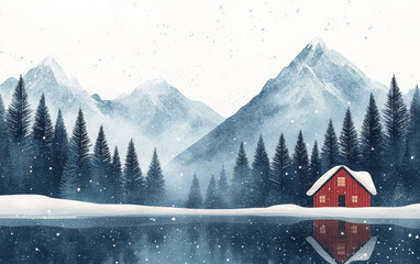 Fototapeta premium Beautiful winter snow commercial background