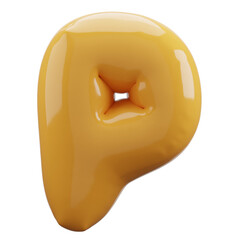 letter balloons alphabet realistic gold 3d rendering isolated on a transparent background
