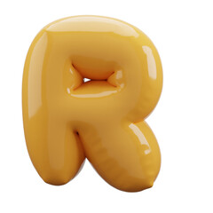 letter balloons alphabet realistic gold 3d rendering isolated on a transparent background