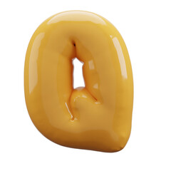 letter balloons alphabet realistic gold 3d rendering isolated on a transparent background