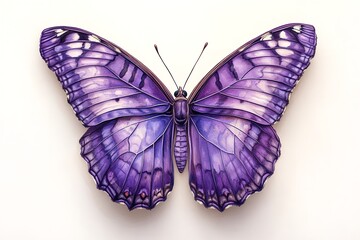 Obraz premium A purple butterfly illustration on a white backdrop. Generative Ai