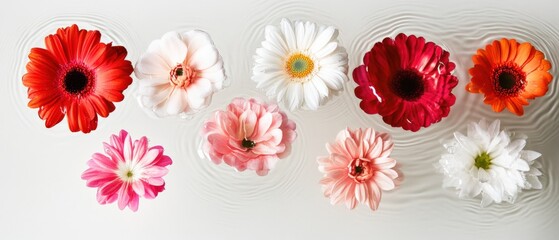 colorful flowers floating on water creating a serene and tranquil atmosphere