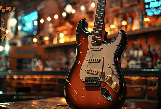 Vintage electric guitar.