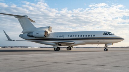 luxury private jet on the runway ready for takeoff