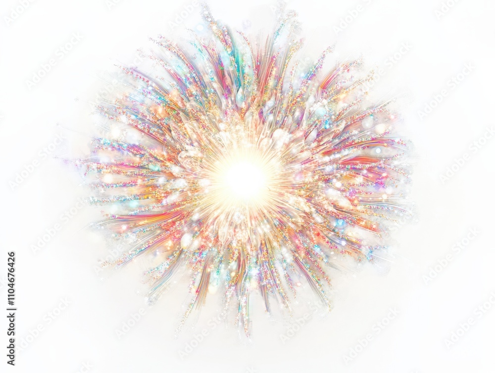 Poster abstract explosion of colors and light creating a vibrant focal point