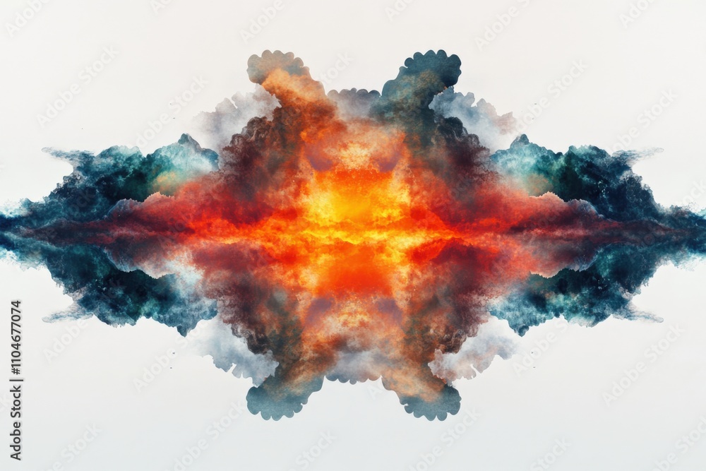 Poster abstract explosion of colors in a symmetrical pattern