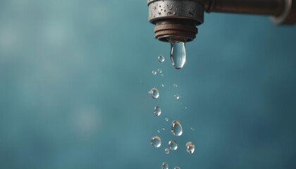 Water droplets coming off of a faucet