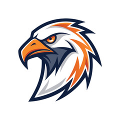 simple modern eagle head logo with clean lines and minimalist style and simple color pallete. eagle head logo