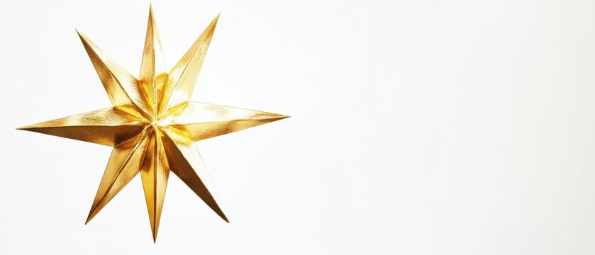 gold star decoration on a white background for festive occasions