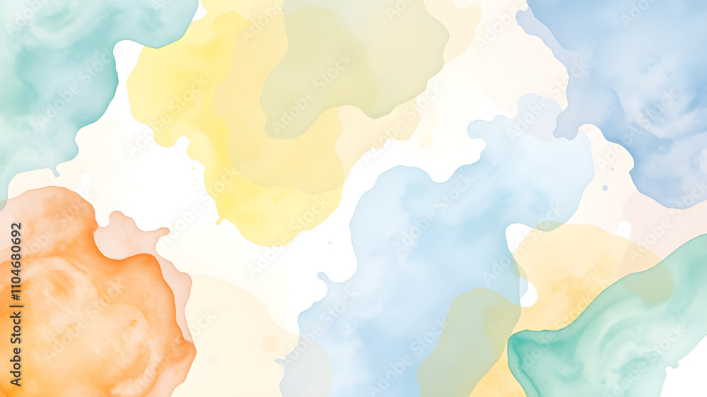 Poster abstract watercolor splashes blending seamlessly into one another, creating a fluid and dreamy effec
