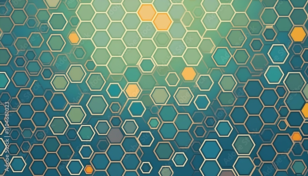 Poster hexagons pattern. geometric abstract background with simple hexagonal elements
