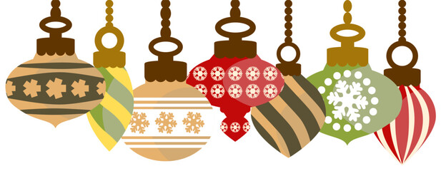 A set of Christmas decorations in classic and minimal design