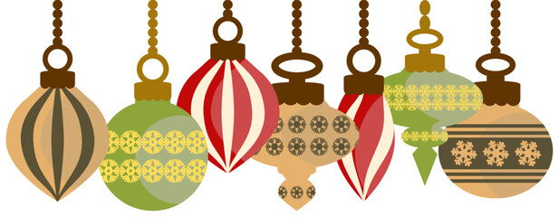 A set of Christmas decorations in classic and minimal design