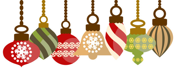 A set of Christmas decorations in classic and minimal design