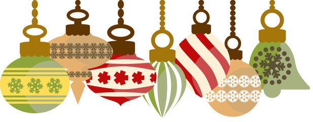 A set of Christmas decorations in classic and minimal design