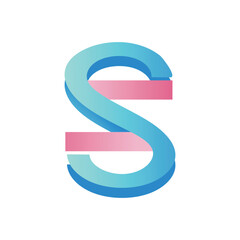 S abstract gradient design letter logo