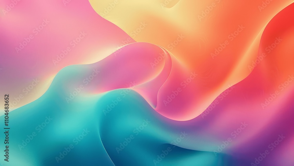 Poster colorful abstract gradient background with retro grainy texture effect in summer colors