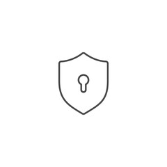 Shield with key hole icon template vector illustration