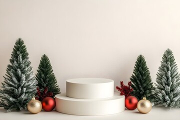 Minimalist Holiday Podium Mockup