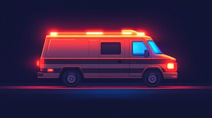 Futuristic Ambulance Vector Concept Art
