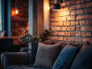 Fototapeta premium Cozy Loft Apartment Living Room Interior Design Detail