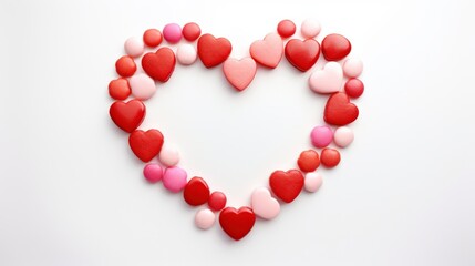 Obraz premium colorful heart shape made of decorative stones for romantic themes