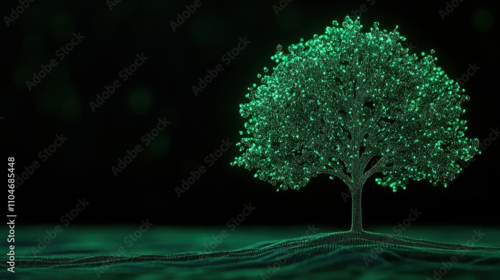 Aufkleber abstract tree growth with dynamic shapes and glow