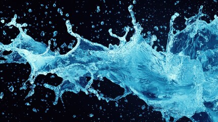 Glowing Abstract Water Splash Art in Vector Style