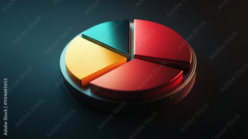 Aufkleber colorful segmented pie chart design on dark background for presentation
