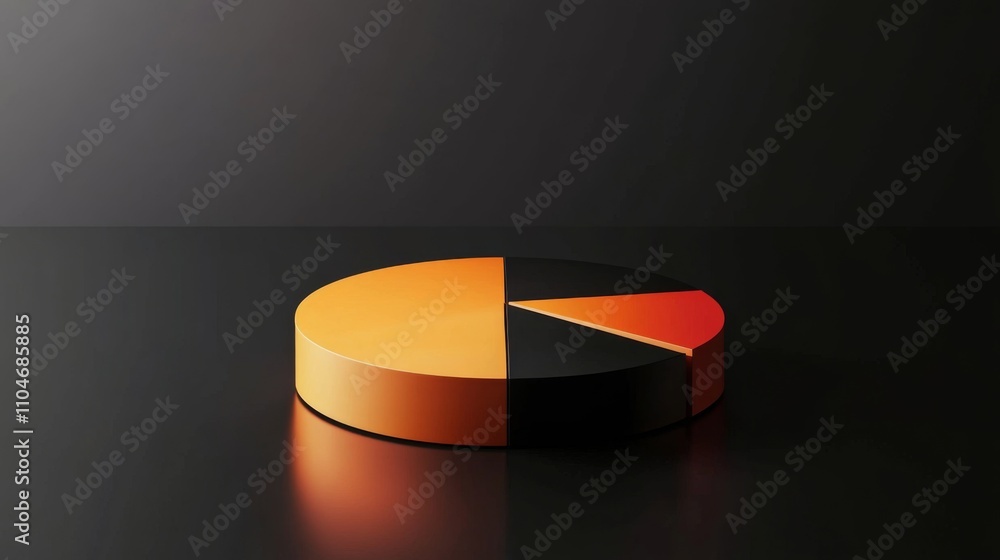 Aufkleber abstract pie chart design in black, orange, and red color scheme