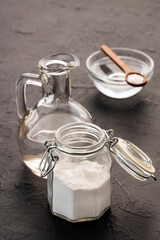 Mixture of mineral water and baking soda - Healthy food.