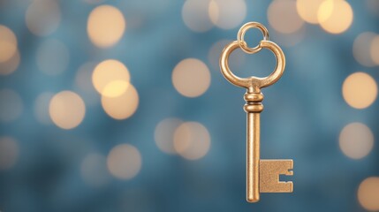 Glimmering Bronze Key with Soft Reflections