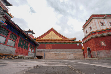 Obraz premium Tibetan Architecture Scenery of Summer Palace in Beijing.