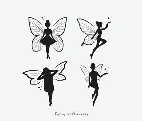  vector fairy silhouette illustration