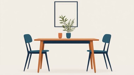 Elegant Dining Set with Centerpiece in Vector Design